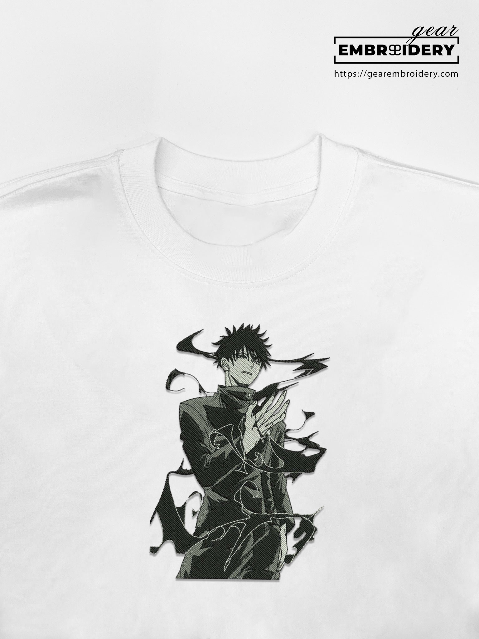 Megumi fushiguro Jujutsu Kaisen Anime Embroidered Design Personalized Embroidered T Shirt Sweatshirt Hoodie Clothing JK081