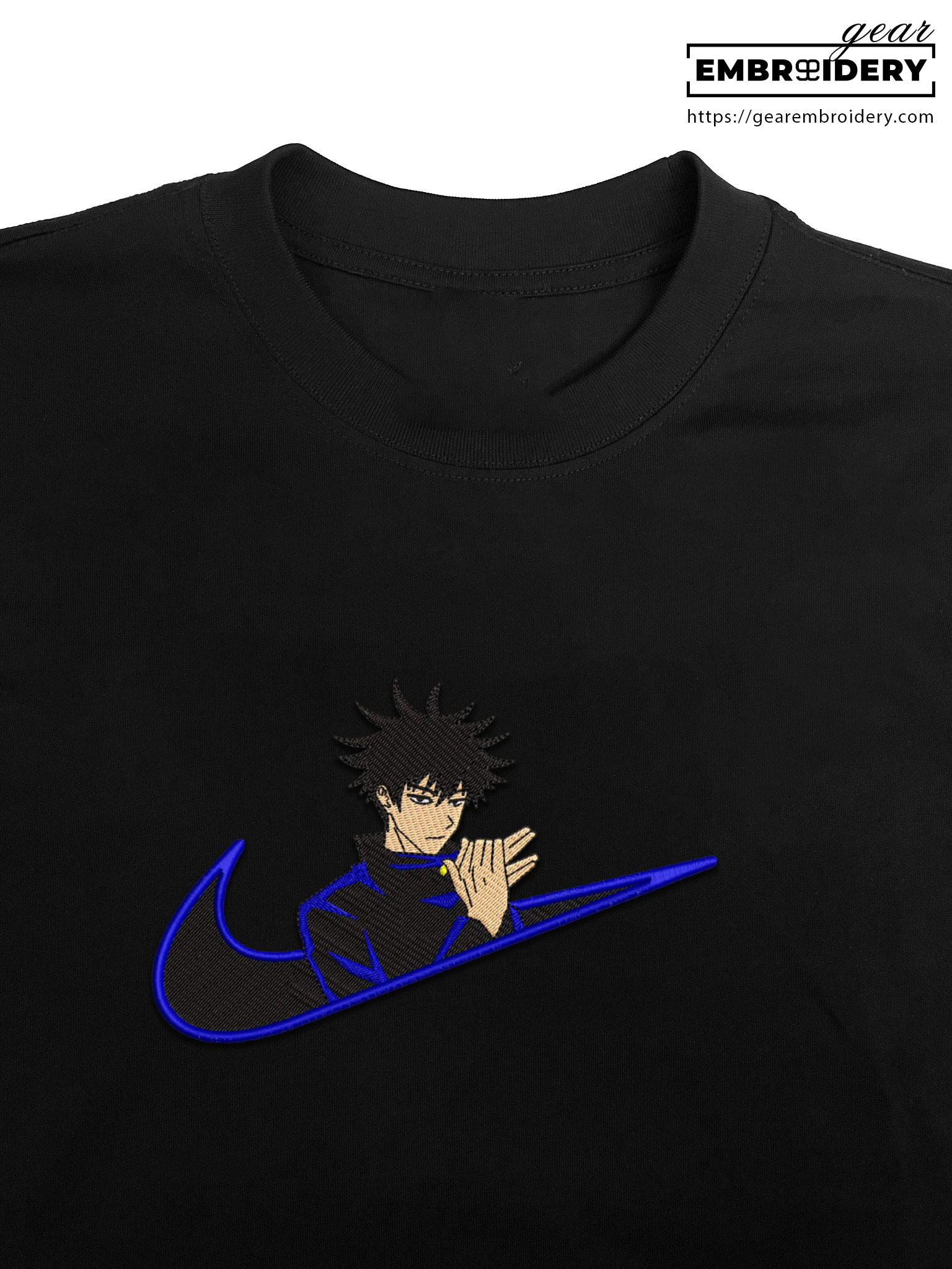 Megumi swoosh nike Jujutsu Kaisen Anime Embroidered Design Personalized Embroidered T Shirt Sweatshirt Hoodie Clothing  JK083