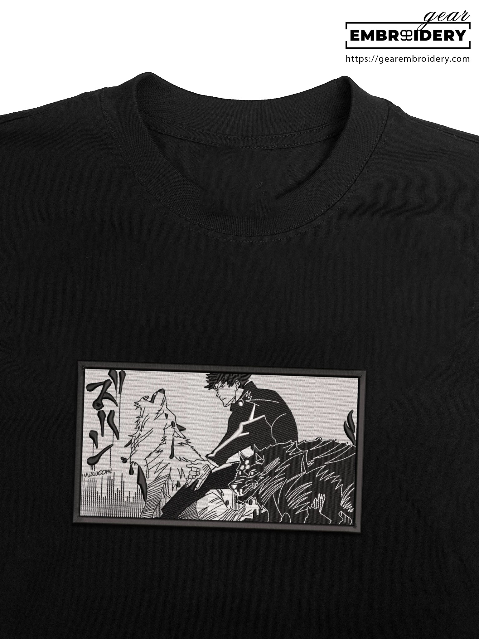 Megumi wolves Jujutsu Kaisen Anime Embroidered Design Personalized Embroidered T Shirt Sweatshirt Hoodie Clothing JK086