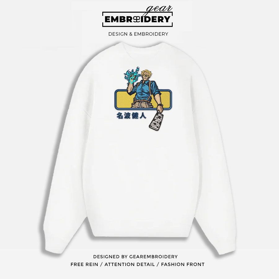 Nanami Jujutsu Kaisen Anime Embroidered Design Personalized Embroidered T Shirt Sweatshirt Hoodie Clothing JK088