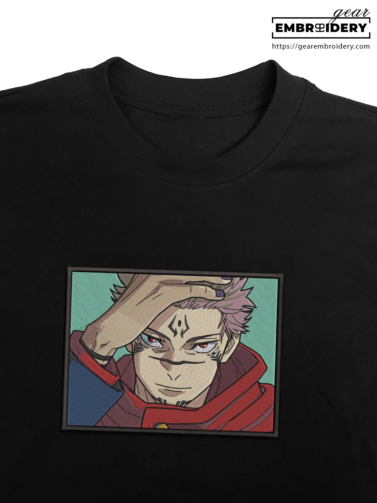 Ryomen sukuna Jujutsu Kaisen Anime Embroidered Design Personalized Embroidered T Shirt Sweatshirt Hoodie Clothing JK092