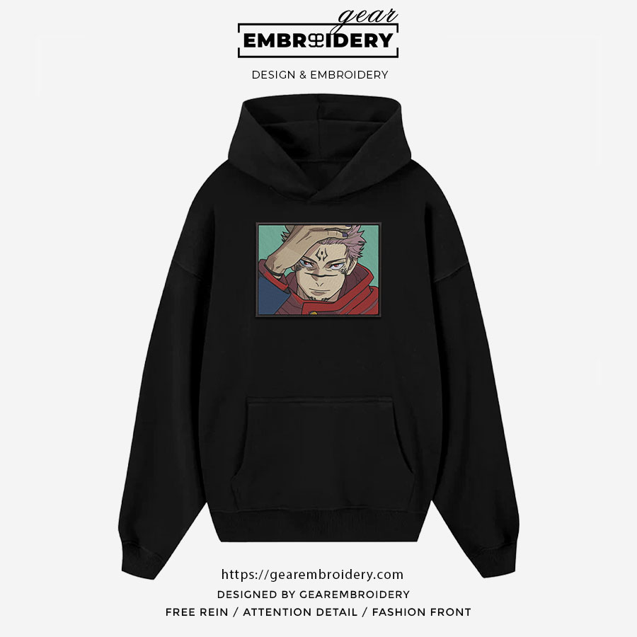 Ryomen sukuna Jujutsu Kaisen Anime Embroidered Design Personalized Embroidered T Shirt Sweatshirt Hoodie Clothing JK092