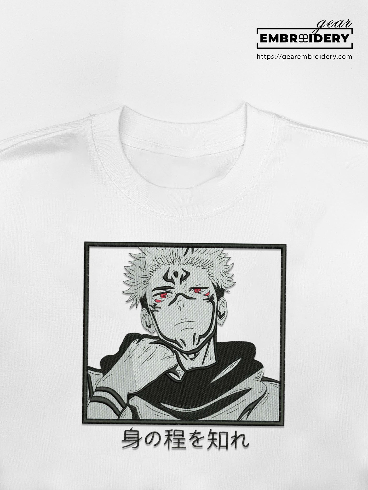 Ryomen sukuna Jujutsu Kaisen Anime Embroidered Design Personalized Embroidered T Shirt Sweatshirt Hoodie Clothing JK094