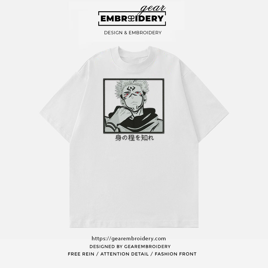 Ryomen sukuna Jujutsu Kaisen Anime Embroidered Design Personalized Embroidered T Shirt Sweatshirt Hoodie Clothing JK094