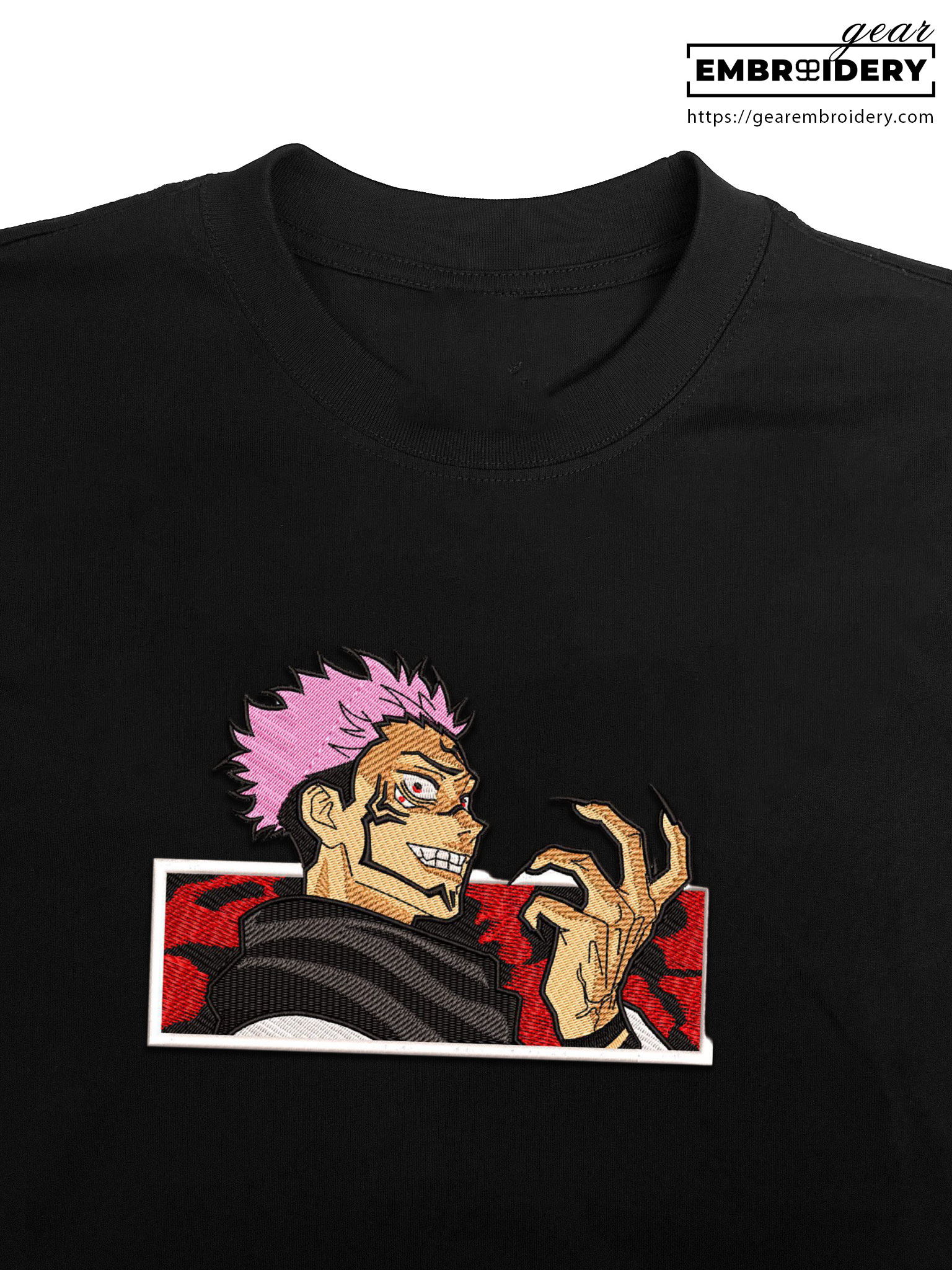 Ryomen sukuna Jujutsu Kaisen Anime Embroidered Design Personalized Embroidered T Shirt Sweatshirt Hoodie Clothing JK095