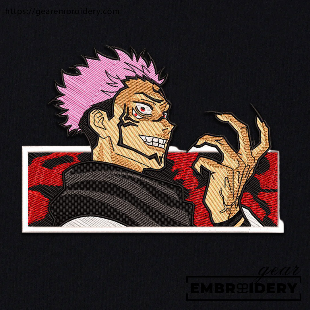 Ryomen sukuna Jujutsu Kaisen Anime Embroidered Design Personalized Embroidered T Shirt Sweatshirt Hoodie Clothing JK095