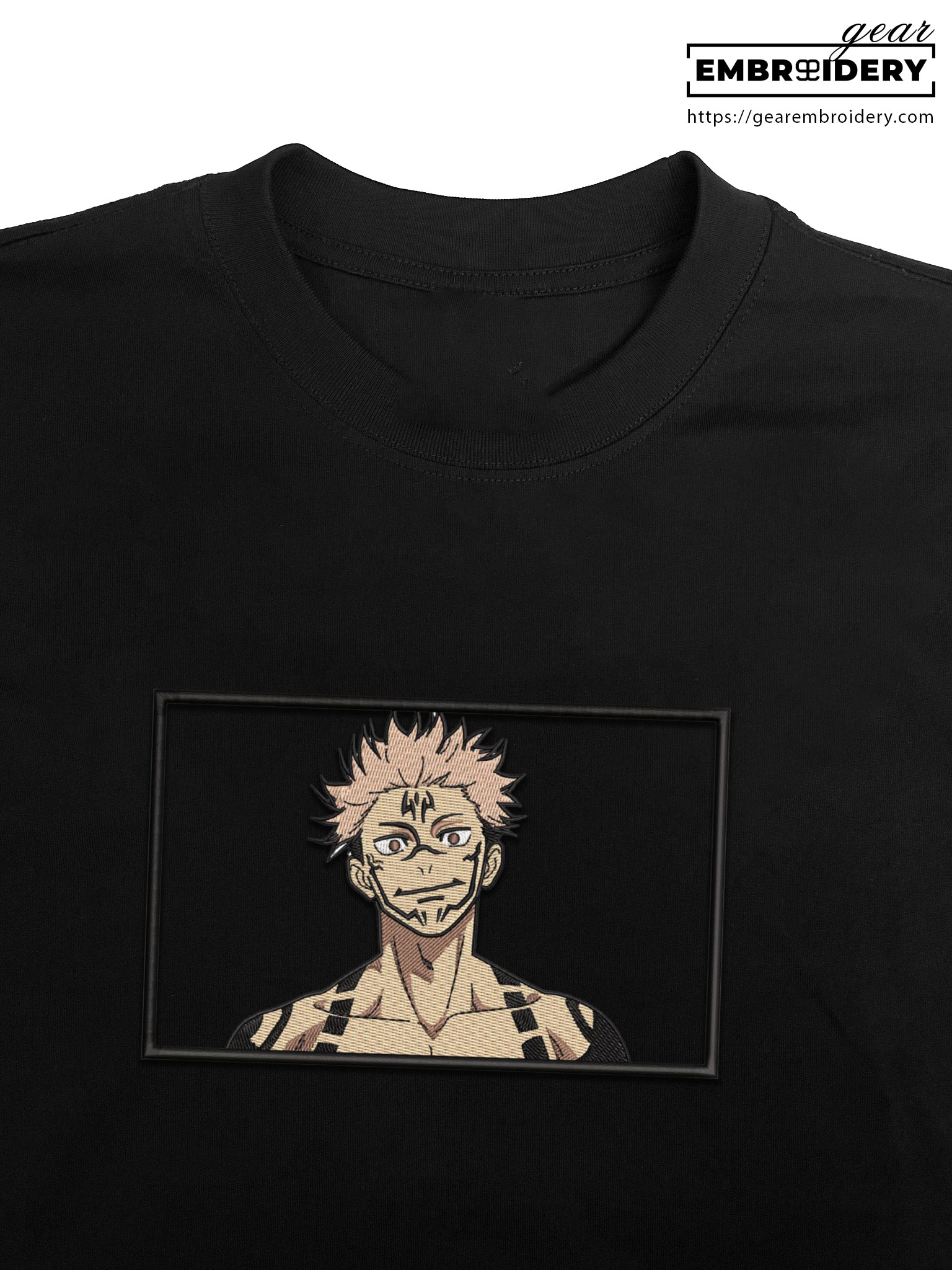 Ryomen sukuna Jujutsu Kaisen Anime Embroidered Design Personalized Embroidered T Shirt Sweatshirt Hoodie Clothing JK096