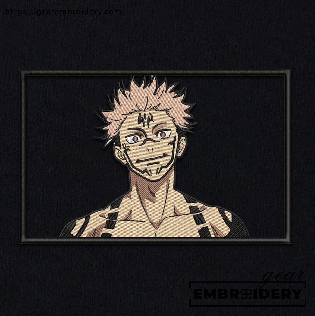 Ryomen sukuna Jujutsu Kaisen Anime Embroidered Design Personalized Embroidered T Shirt Sweatshirt Hoodie Clothing JK096