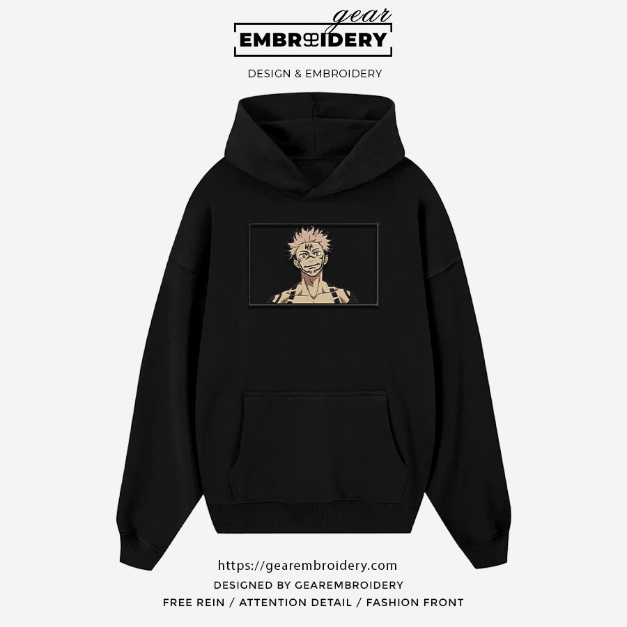 Ryomen sukuna Jujutsu Kaisen Anime Embroidered Design Personalized Embroidered T Shirt Sweatshirt Hoodie Clothing JK096