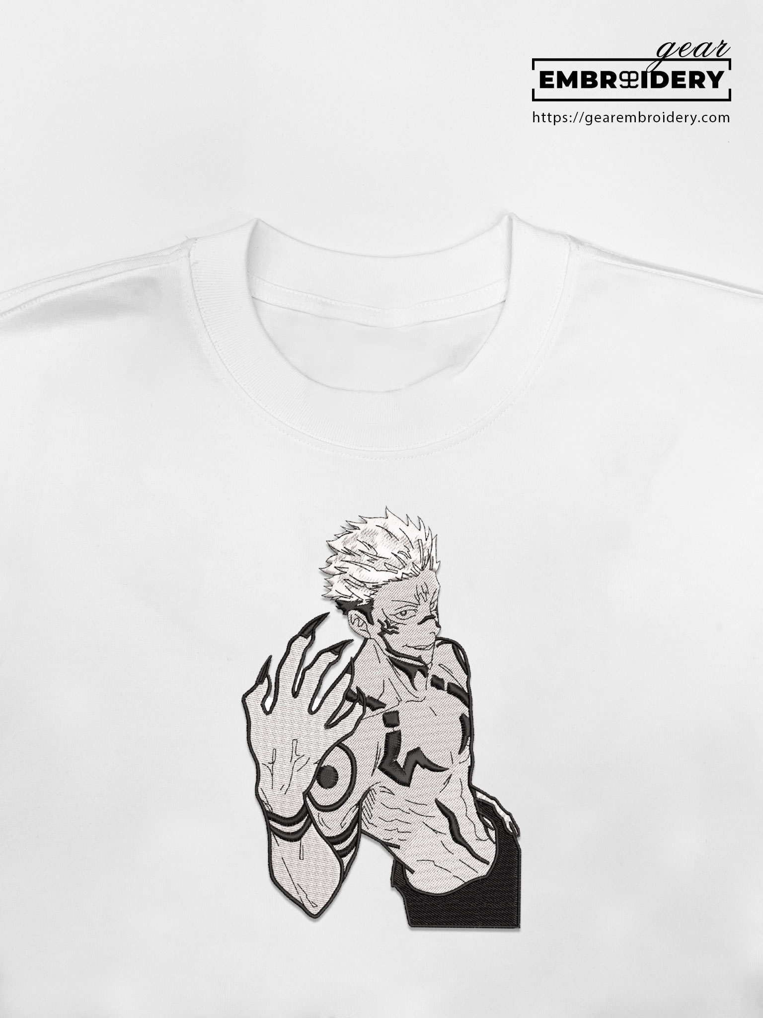 Ryomen sukuna Jujutsu Kaisen Anime Embroidered Design Personalized Embroidered T Shirt Sweatshirt Hoodie Clothing JK097