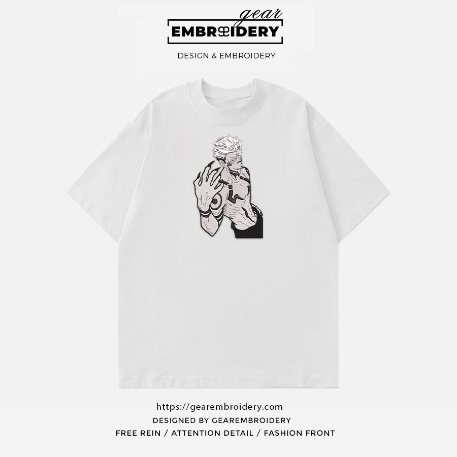 Ryomen sukuna Jujutsu Kaisen Anime Embroidered Design Personalized Embroidered T Shirt Sweatshirt Hoodie Clothing JK097