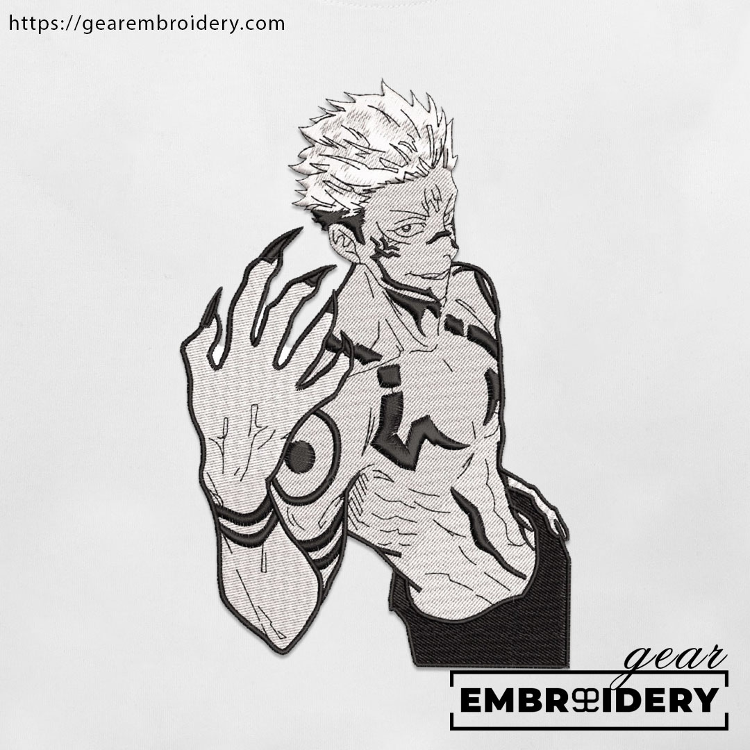 Ryomen sukuna Jujutsu Kaisen Anime Embroidered Design Personalized Embroidered T Shirt Sweatshirt Hoodie Clothing JK097
