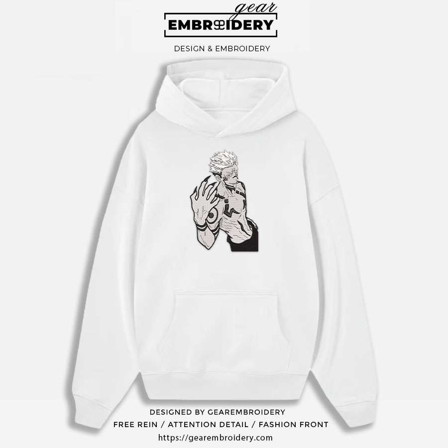 Ryomen sukuna Jujutsu Kaisen Anime Embroidered Design Personalized Embroidered T Shirt Sweatshirt Hoodie Clothing JK097