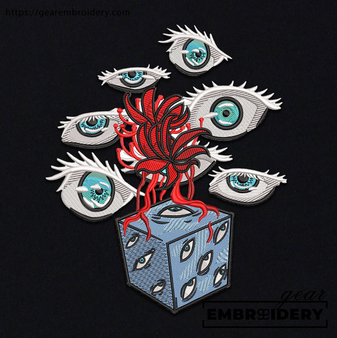 Six Eyes cube Jujutsu Kaisen Anime Embroidered Design Personalized Embroidered T Shirt Sweatshirt Hoodie Clothing JK098