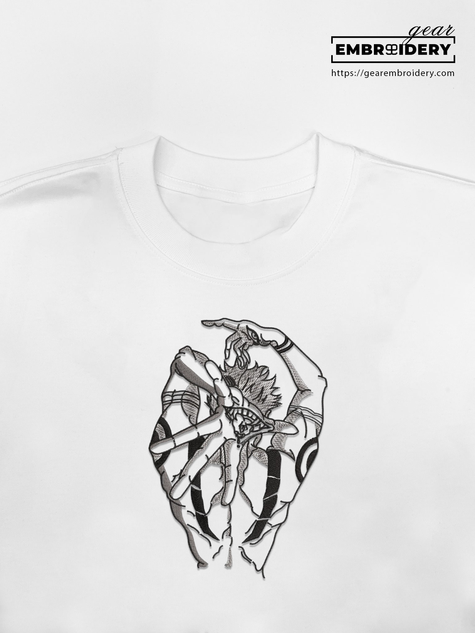 Sukuna back Jujutsu Kaisen Anime Embroidered Design Personalized Embroidered T Shirt Sweatshirt Hoodie Clothing JK099