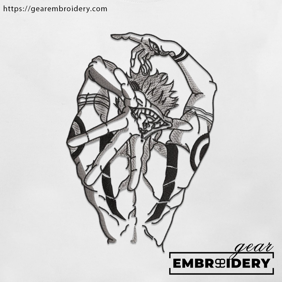 Sukuna back Jujutsu Kaisen Anime Embroidered Design Personalized Embroidered T Shirt Sweatshirt Hoodie Clothing JK099