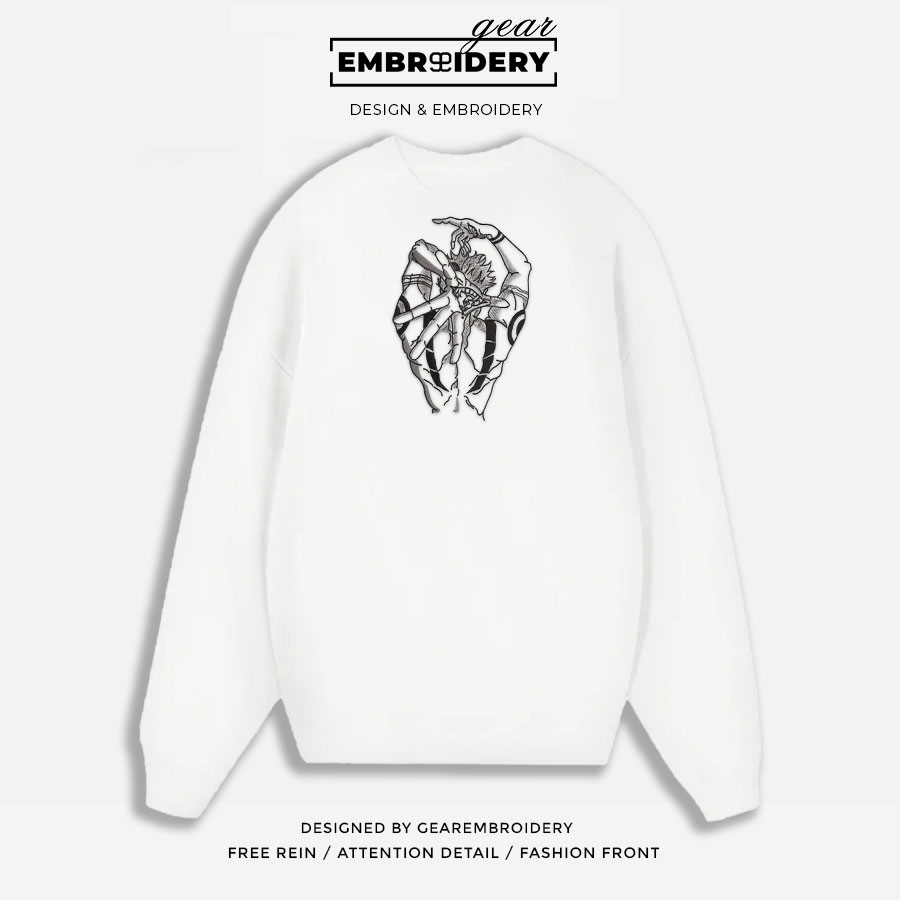 Sukuna back Jujutsu Kaisen Anime Embroidered Design Personalized Embroidered T Shirt Sweatshirt Hoodie Clothing JK099