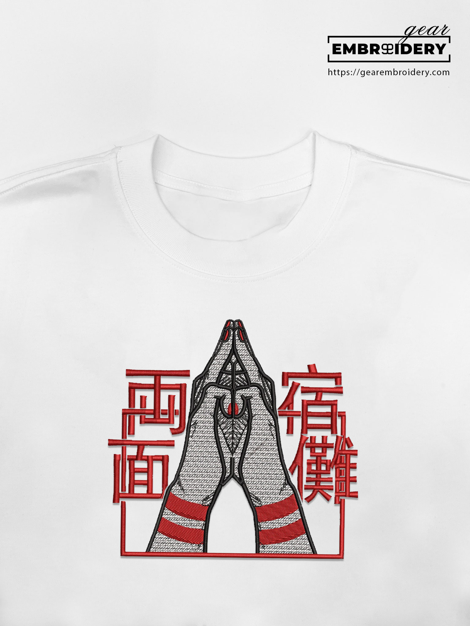 Sukuna domain Jujutsu Kaisen Anime Embroidered Design Personalized Embroidered T Shirt Sweatshirt Hoodie Clothing JK100