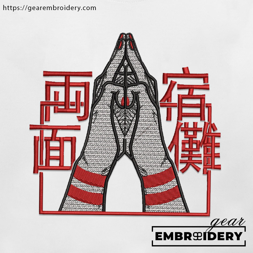 Sukuna domain Jujutsu Kaisen Anime Embroidered Design Personalized Embroidered T Shirt Sweatshirt Hoodie Clothing JK100