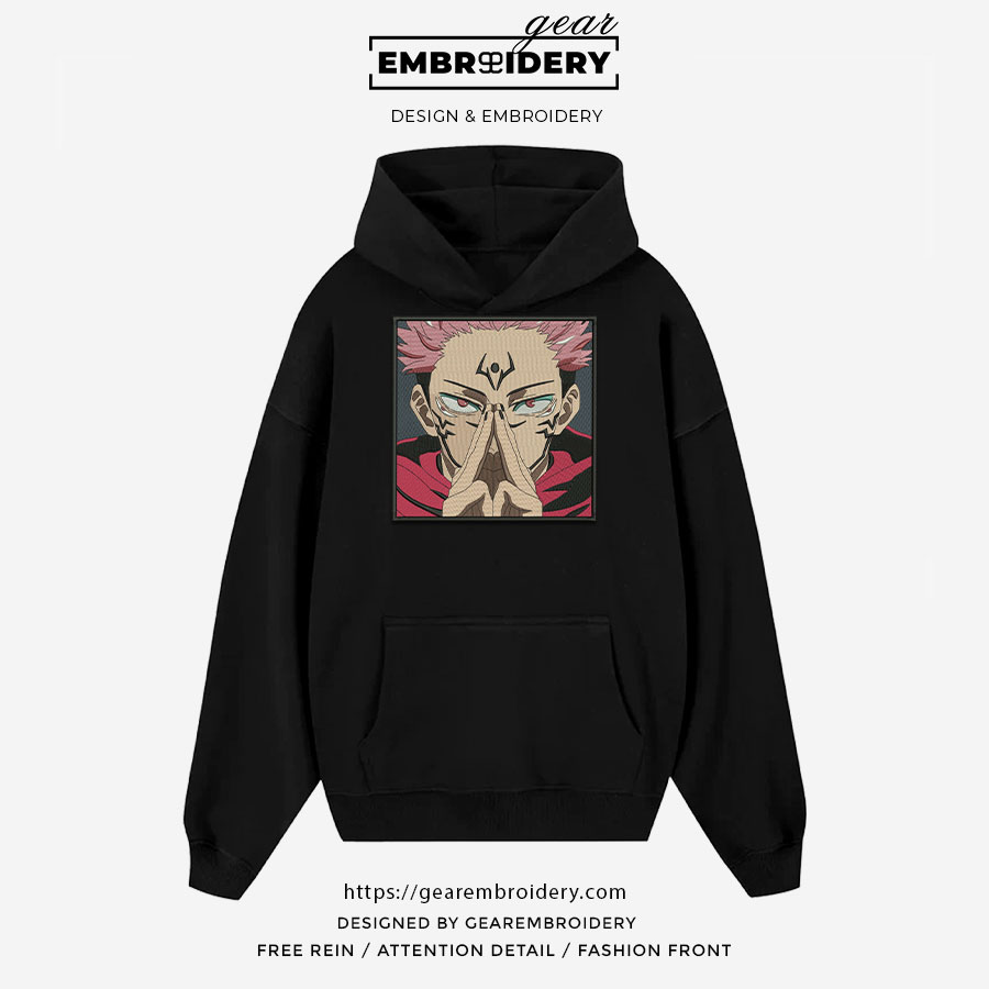 Sukuna domain Jujutsu Kaisen Anime Embroidered Design Personalized Embroidered T Shirt Sweatshirt Hoodie Clothing JK101