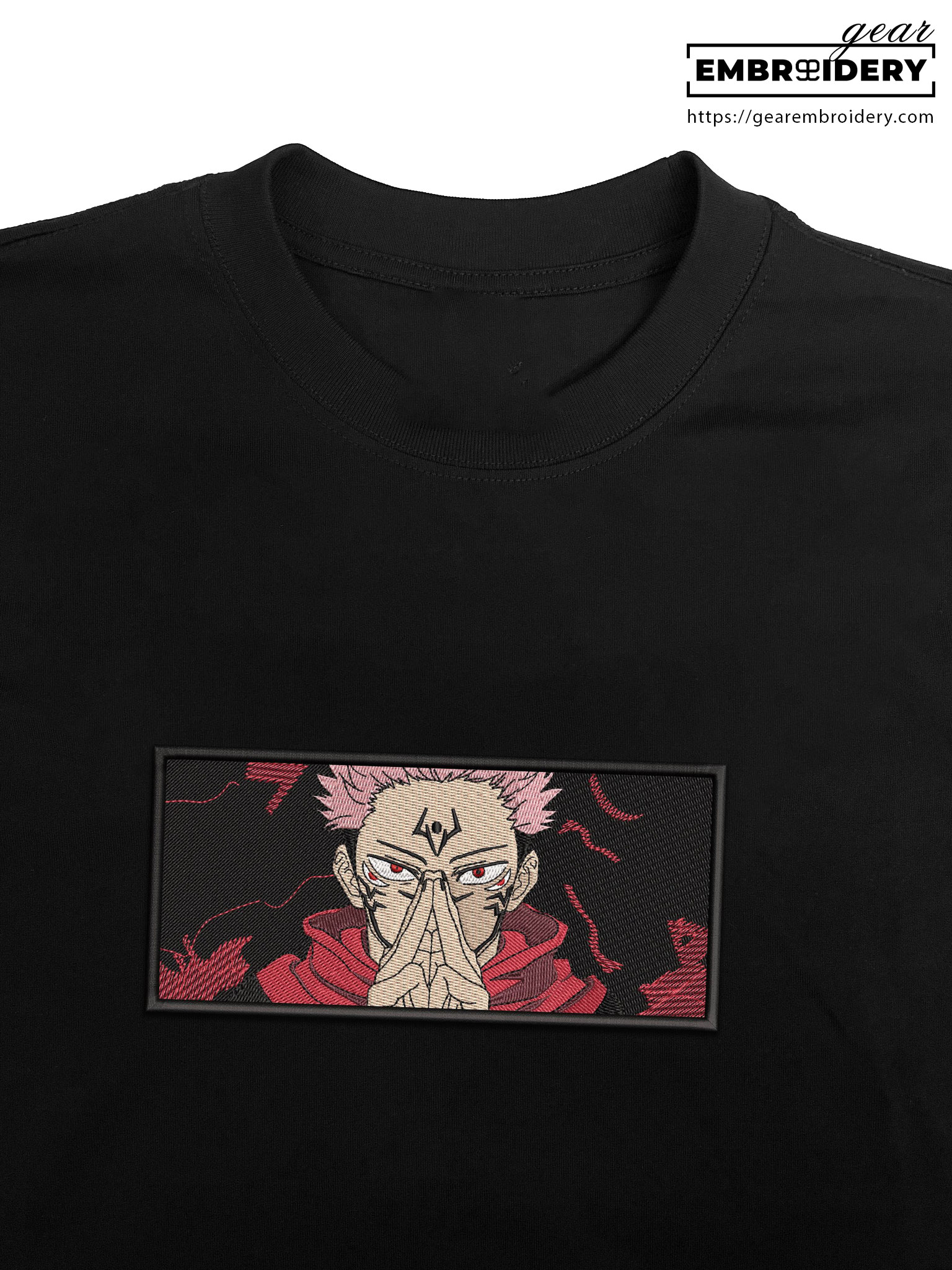 Sukuna domain Jujutsu Kaisen Anime Embroidered Design Personalized Embroidered T Shirt Sweatshirt Hoodie Clothing JK102