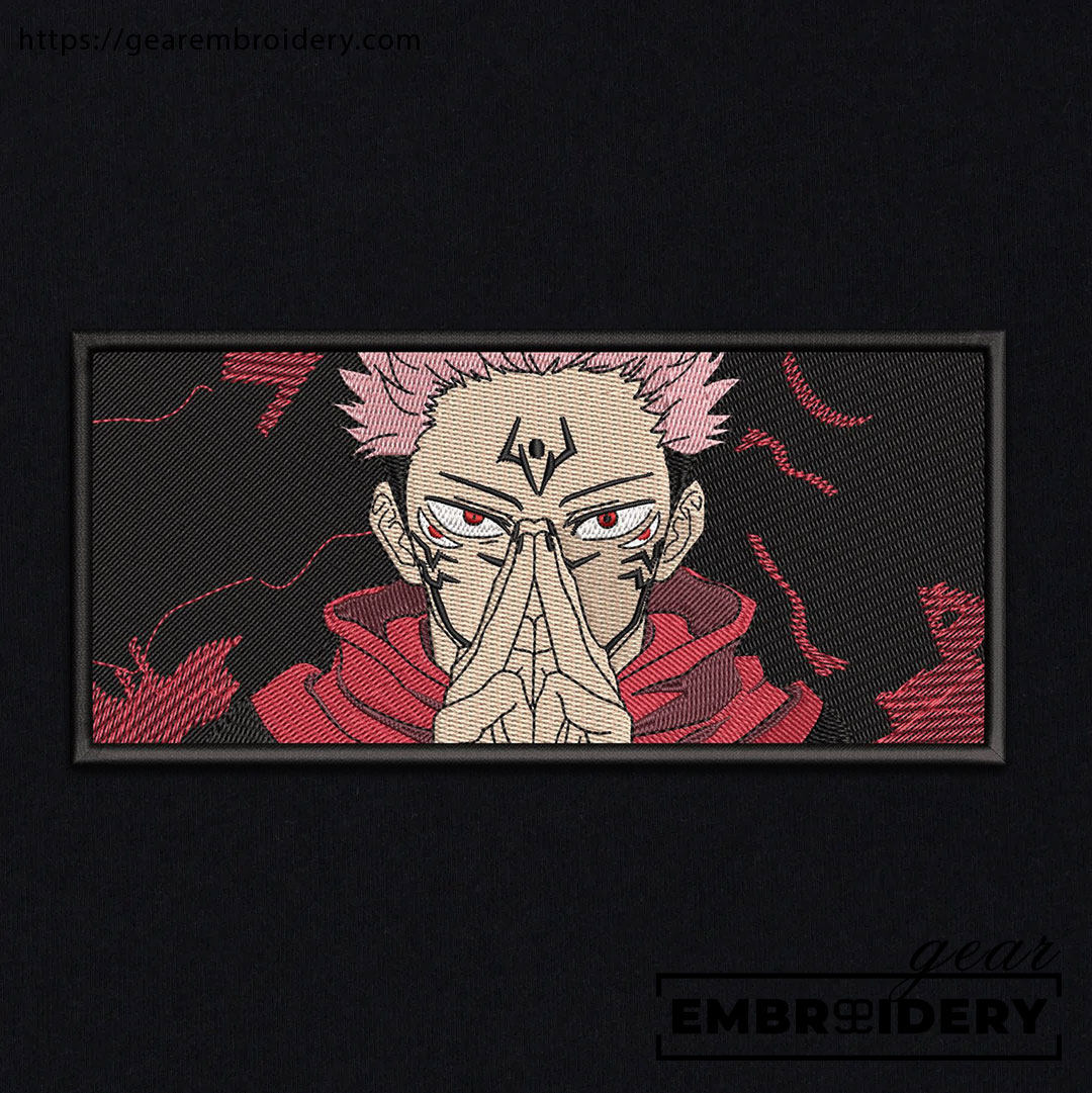 Sukuna domain Jujutsu Kaisen Anime Embroidered Design Personalized Embroidered T Shirt Sweatshirt Hoodie Clothing JK102