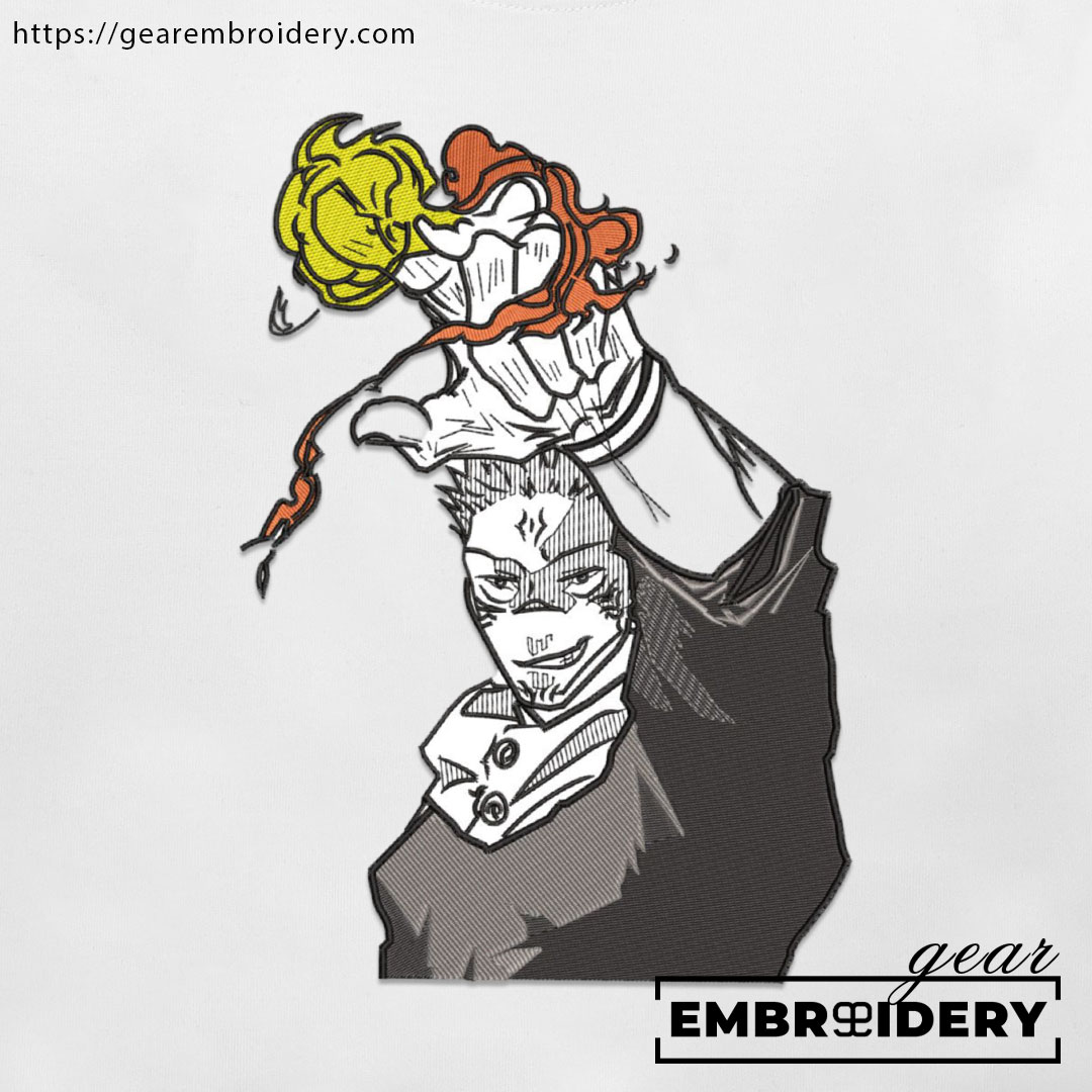 Sukuna fuga Jujutsu Kaisen Anime Embroidered Design Personalized Embroidered T Shirt Sweatshirt Hoodie Clothing JK108