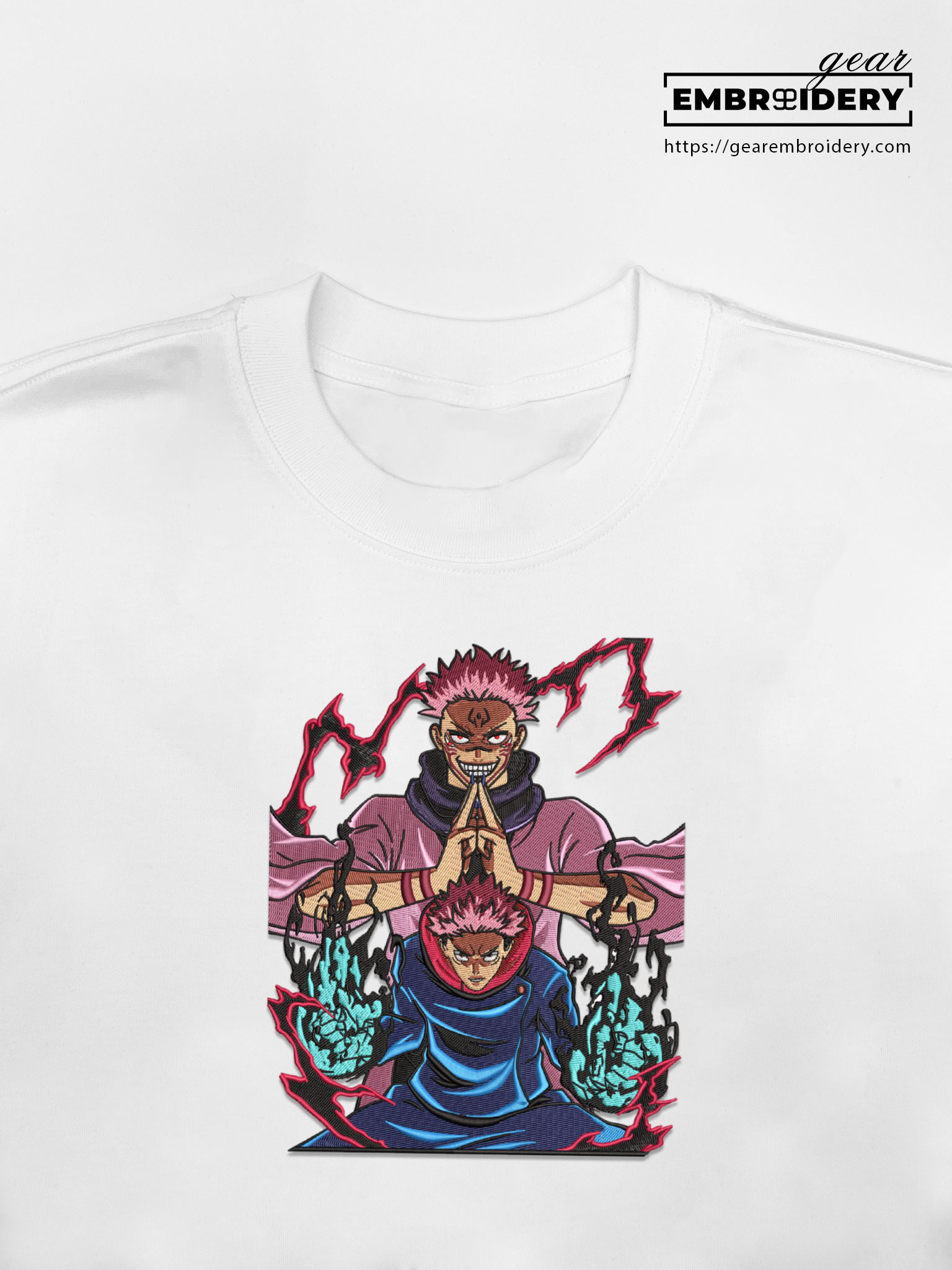 Sukuna itadori Jujutsu Kaisen Anime Embroidered Design Personalized Embroidered T Shirt Sweatshirt Hoodie Clothing JK110