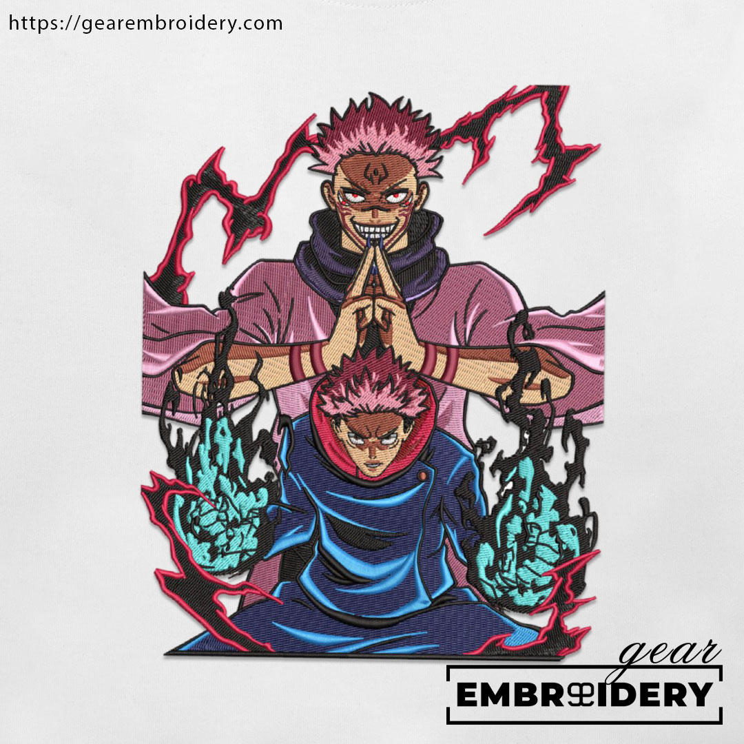 Sukuna itadori Jujutsu Kaisen Anime Embroidered Design Personalized Embroidered T Shirt Sweatshirt Hoodie Clothing JK110