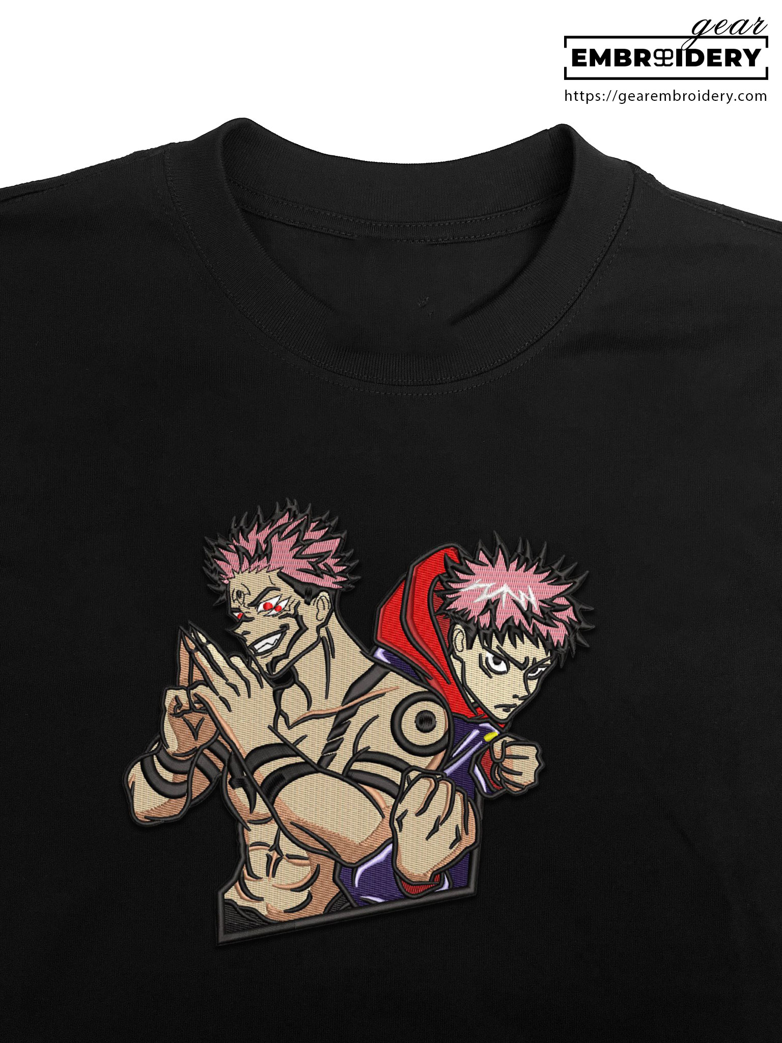 Sukuna itadori Jujutsu Kaisen Anime Embroidered Design Personalized Embroidered T Shirt Sweatshirt Hoodie Clothing JK111