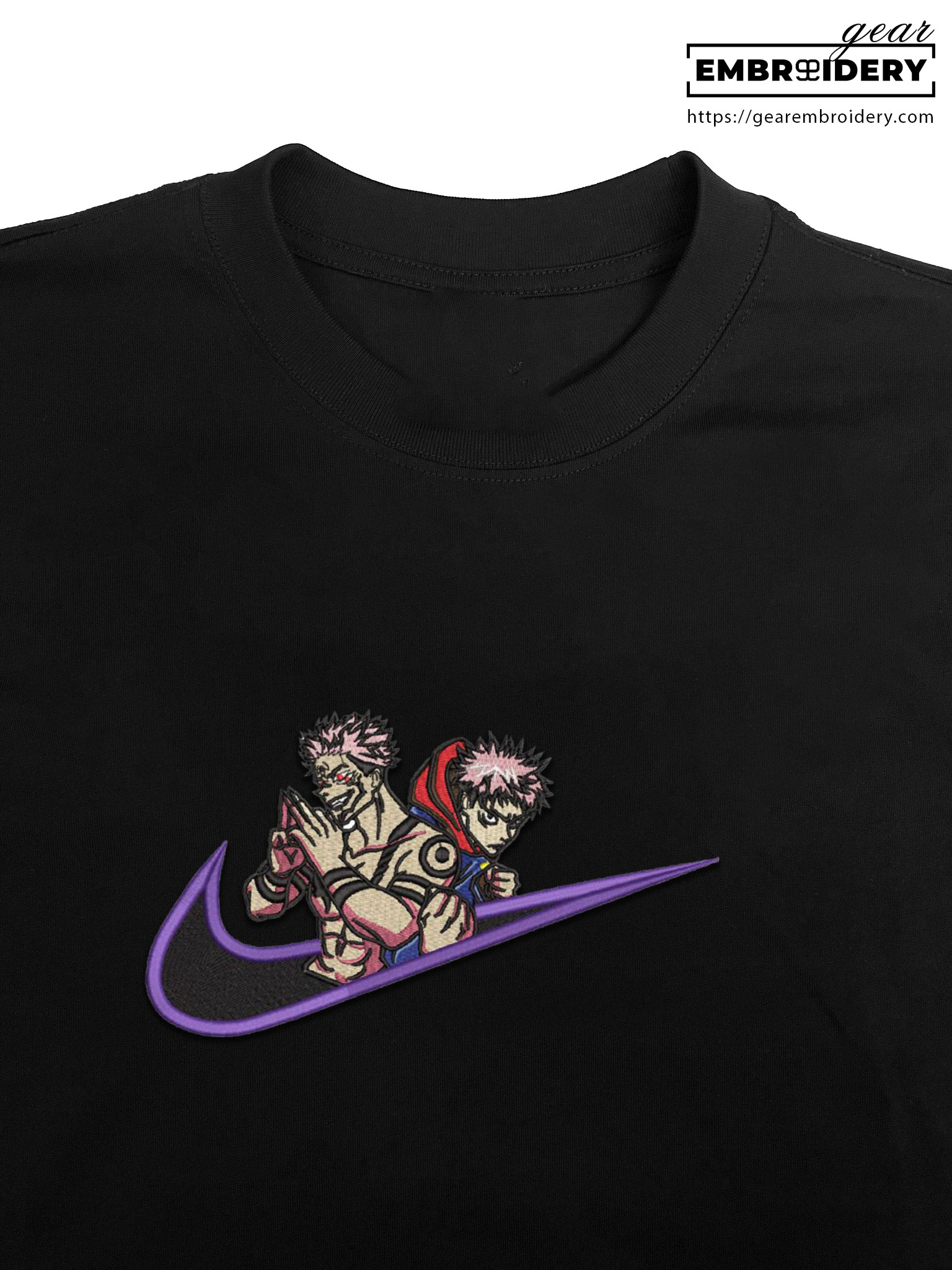 Sukuna itadori swoosh nike Jujutsu Kaisen Anime Embroidered Design Personalized Embroidered T Shirt Sweatshirt Hoodie Clothing  JK112