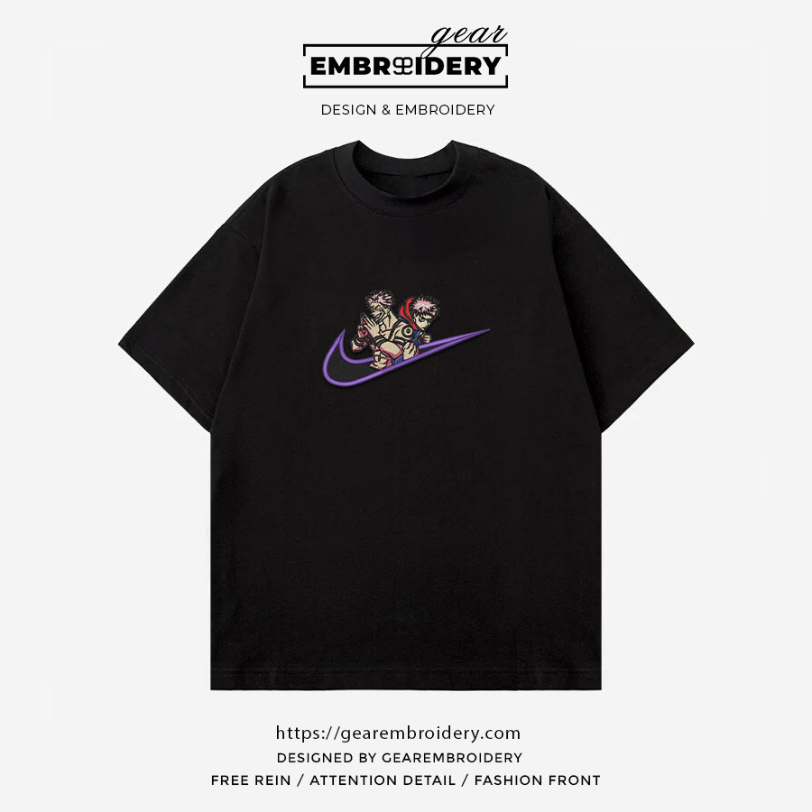Sukuna itadori swoosh nike Jujutsu Kaisen Anime Embroidered Design Personalized Embroidered T Shirt Sweatshirt Hoodie Clothing  JK112