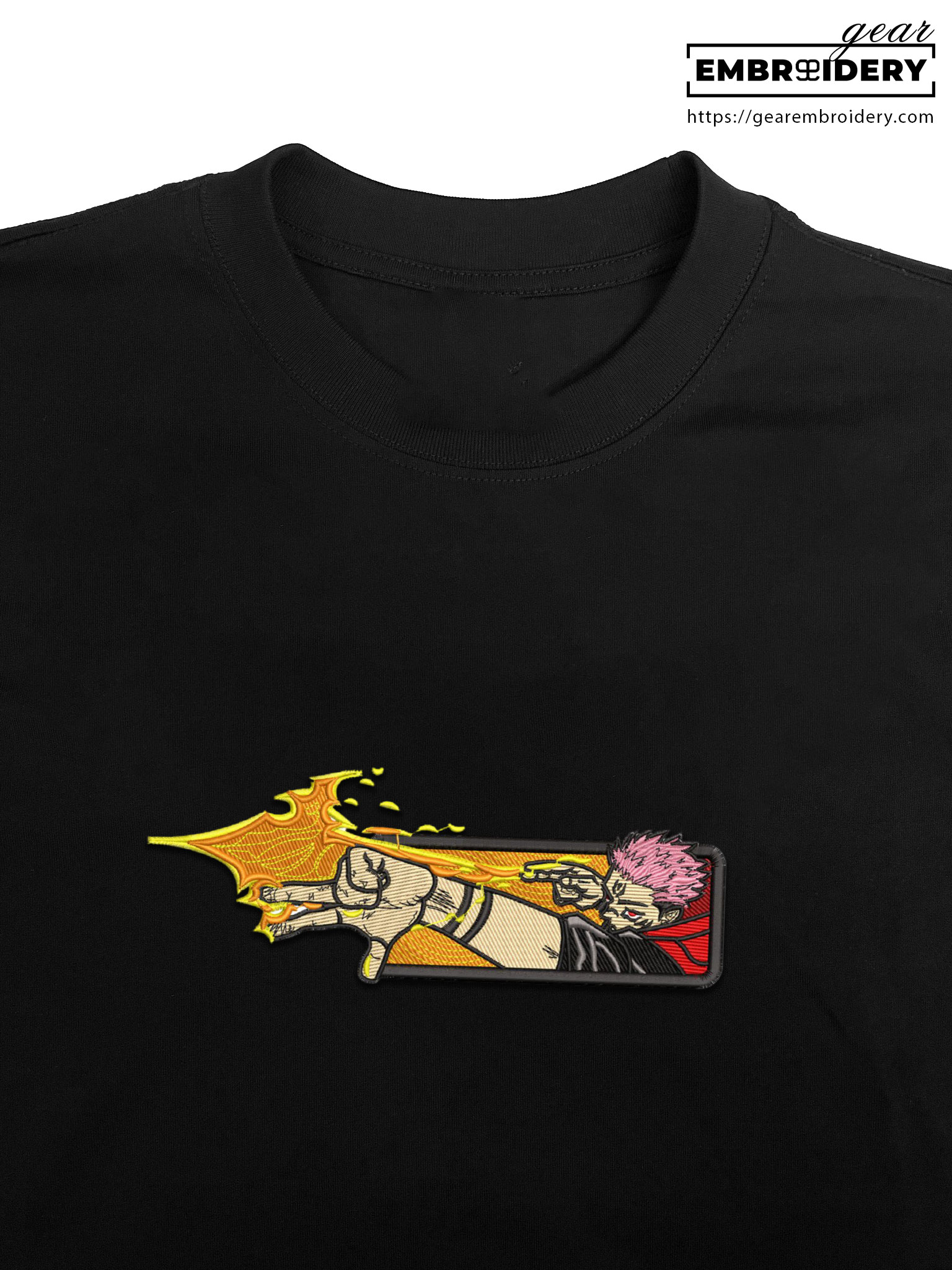 Sukuna Jujutsu Kaisen Anime Embroidered Design Personalized Embroidered T Shirt Sweatshirt Hoodie Clothing JK105