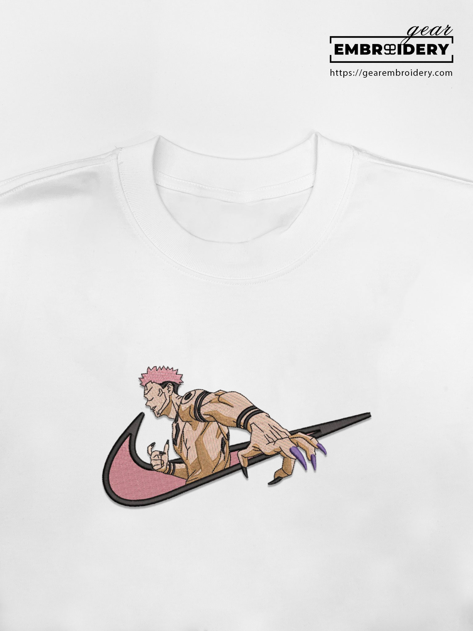 Sukuna swoosh nike Jujutsu Kaisen Anime Embroidered Design Personalized Embroidered T Shirt Sweatshirt Hoodie Clothing  JK116