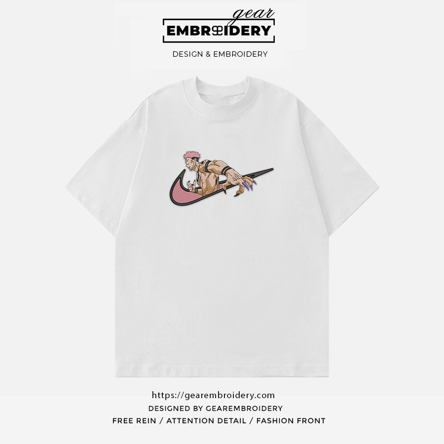 Sukuna swoosh nike Jujutsu Kaisen Anime Embroidered Design Personalized Embroidered T Shirt Sweatshirt Hoodie Clothing  JK116