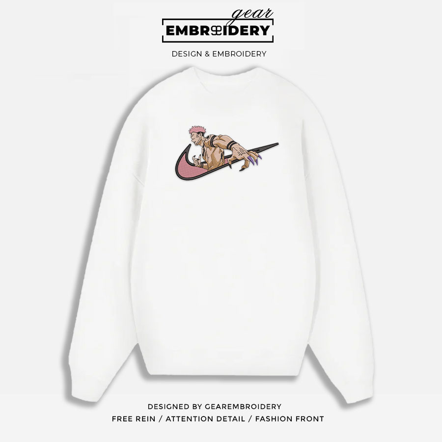 Sukuna swoosh nike Jujutsu Kaisen Anime Embroidered Design Personalized Embroidered T Shirt Sweatshirt Hoodie Clothing  JK116
