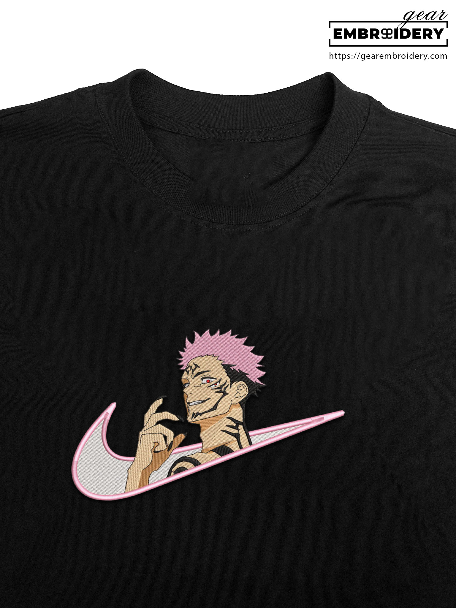 Sukuna swoosh nike Jujutsu Kaisen Anime Embroidered Design Personalized Embroidered T Shirt Sweatshirt Hoodie Clothing  JK117