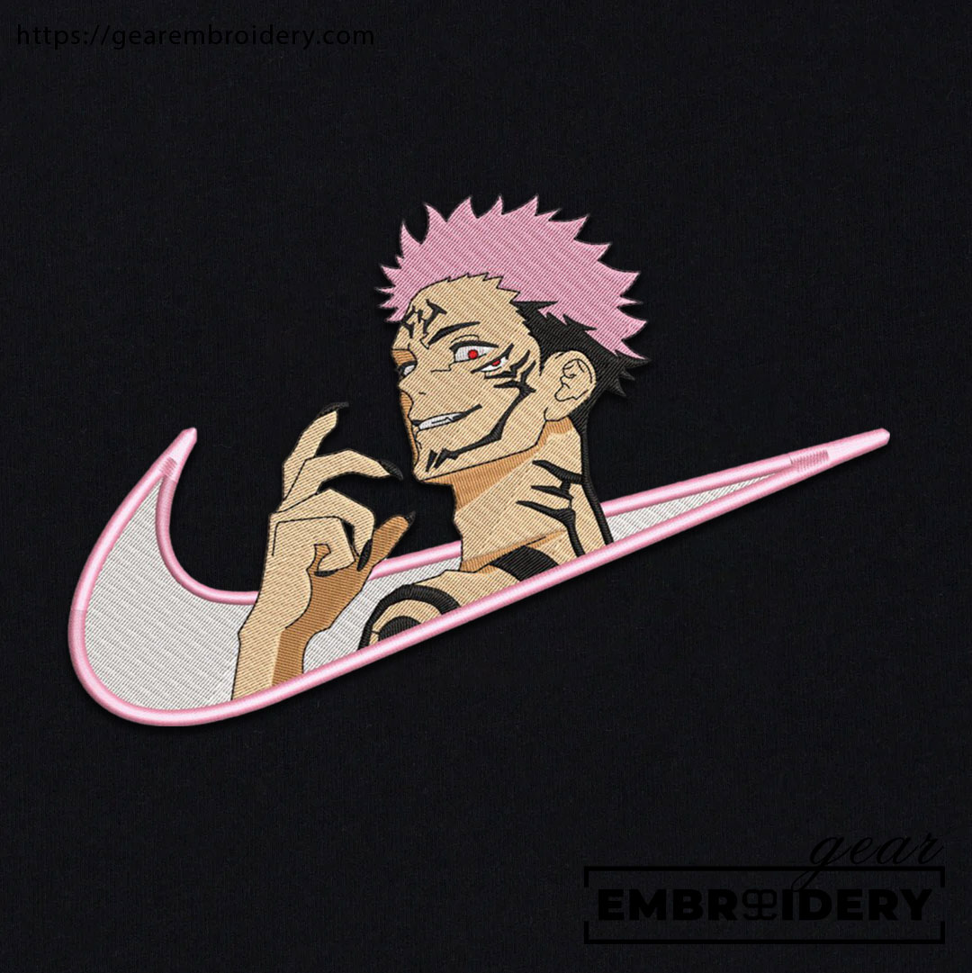 Sukuna swoosh nike Jujutsu Kaisen Anime Embroidered Design Personalized Embroidered T Shirt Sweatshirt Hoodie Clothing  JK117