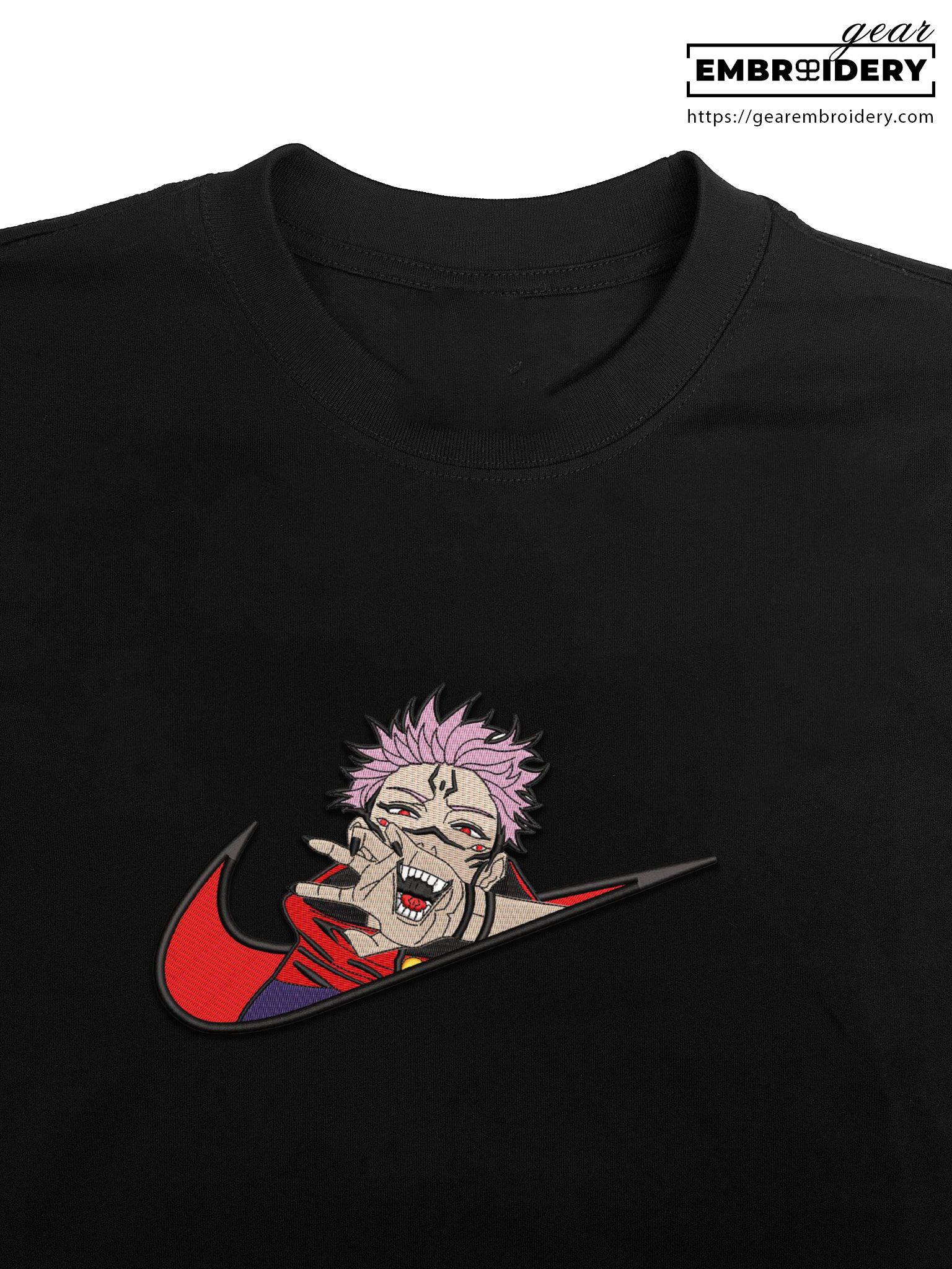 Sukuna swoosh nike Jujutsu Kaisen Anime Embroidered Design Personalized Embroidered T Shirt Sweatshirt Hoodie Clothing  JK118