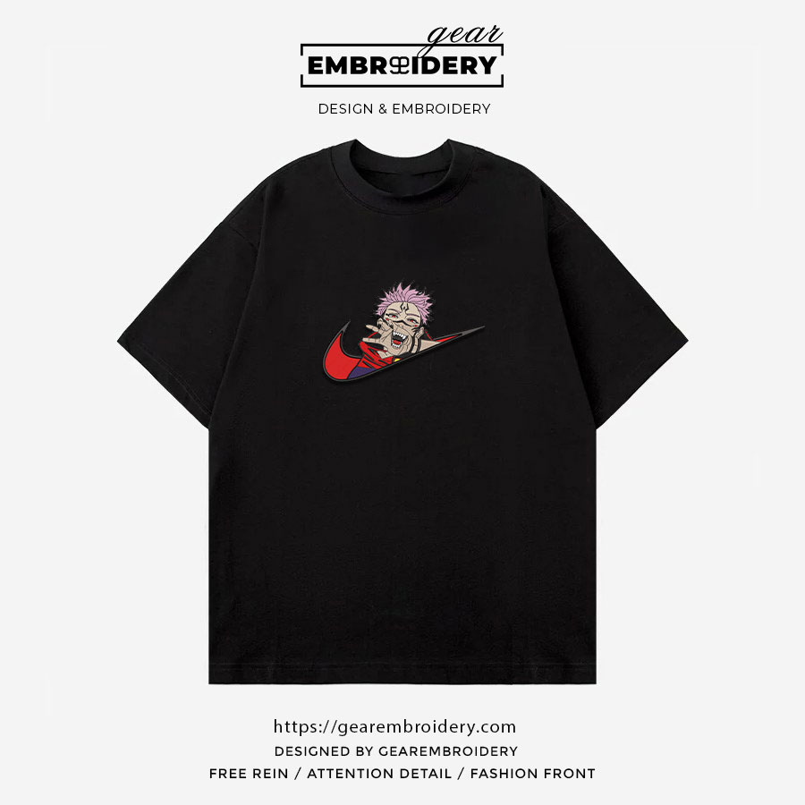 Sukuna swoosh nike Jujutsu Kaisen Anime Embroidered Design Personalized Embroidered T Shirt Sweatshirt Hoodie Clothing  JK118