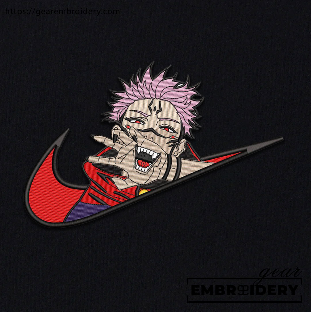 Sukuna swoosh nike Jujutsu Kaisen Anime Embroidered Design Personalized Embroidered T Shirt Sweatshirt Hoodie Clothing  JK118