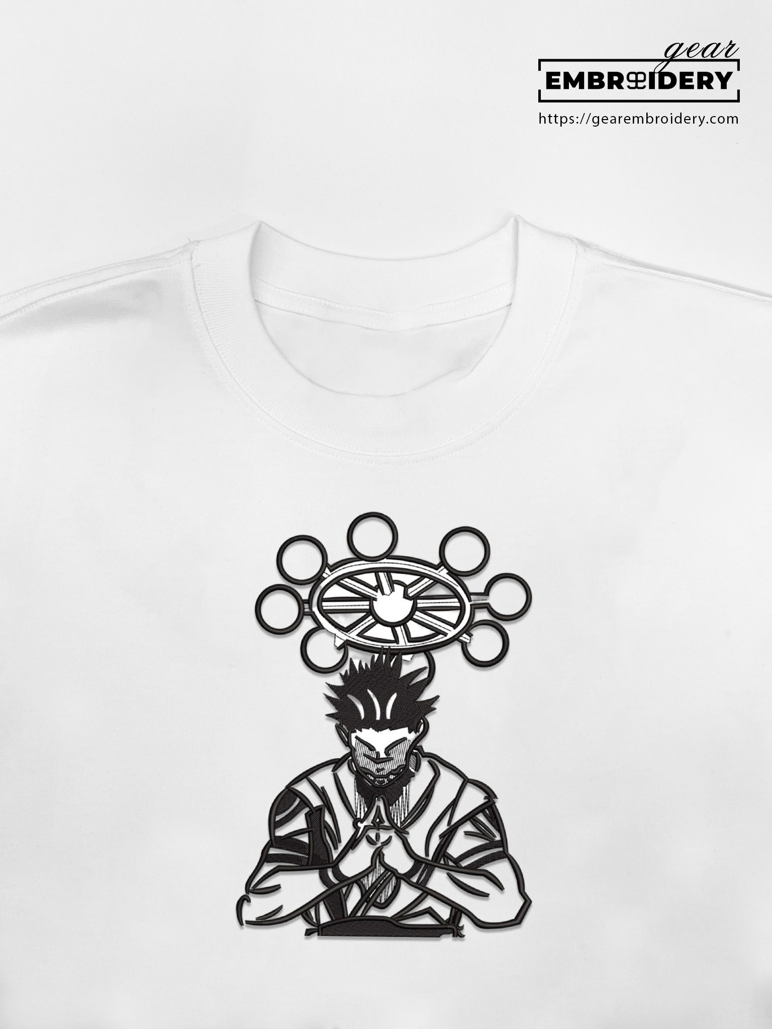 Sukuna wheel Jujutsu Kaisen Anime Embroidered Design Personalized Embroidered T Shirt Sweatshirt Hoodie Clothing JK120