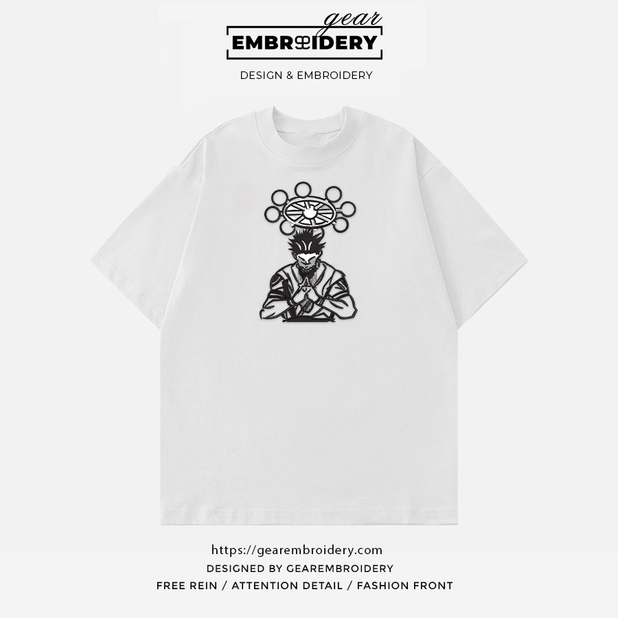 Sukuna wheel Jujutsu Kaisen Anime Embroidered Design Personalized Embroidered T Shirt Sweatshirt Hoodie Clothing JK120