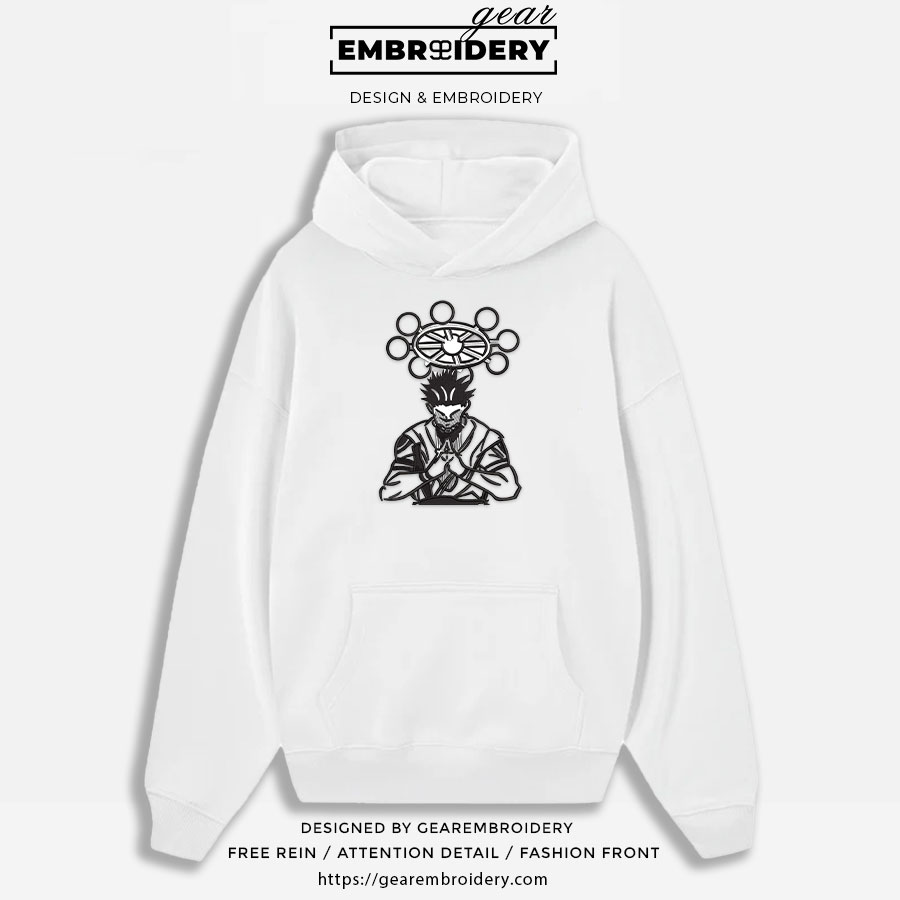 Sukuna wheel Jujutsu Kaisen Anime Embroidered Design Personalized Embroidered T Shirt Sweatshirt Hoodie Clothing JK120