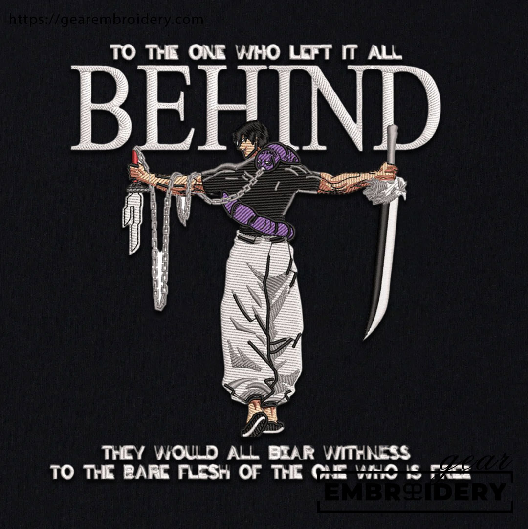 Toji behind Jujutsu Kaisen Anime Embroidered Design Personalized Embroidered T Shirt Sweatshirt Hoodie Clothing JK122