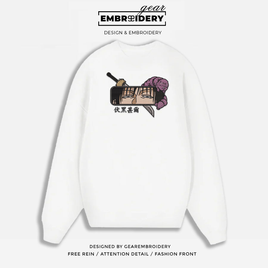 Toji eyes Jujutsu Kaisen Anime Embroidered Design Personalized Embroidered T Shirt Sweatshirt Hoodie Clothing JK124