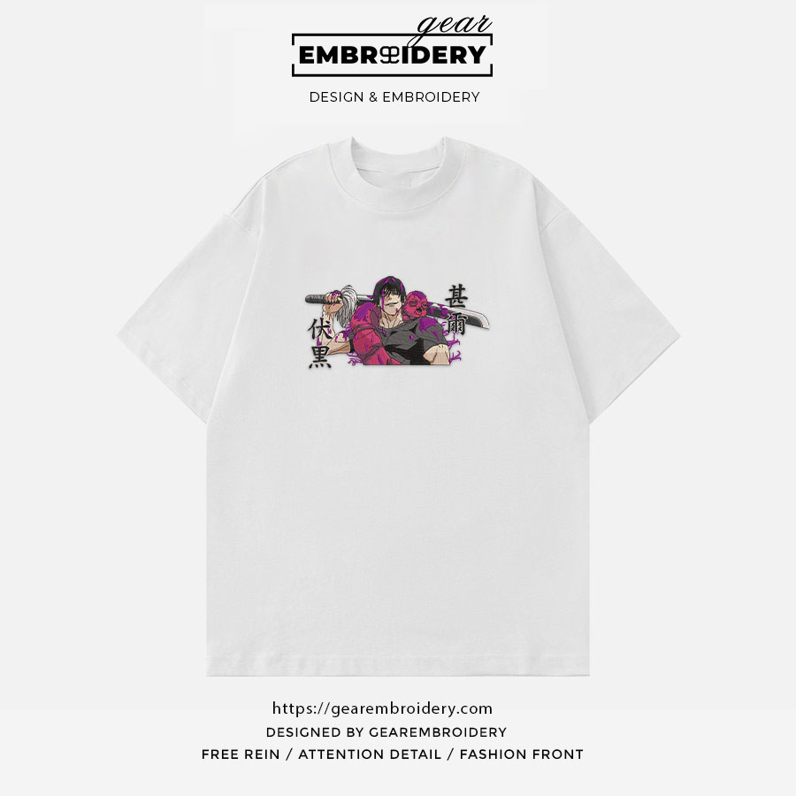 Toji fushiguro Jujutsu Kaisen Anime Embroidered Design Personalized Embroidered T Shirt Sweatshirt Hoodie Clothing JK127