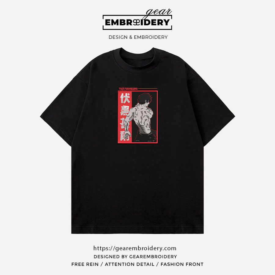 Toji fushiguro Jujutsu Kaisen Anime Embroidered Design Personalized Embroidered T Shirt Sweatshirt Hoodie Clothing JK128
