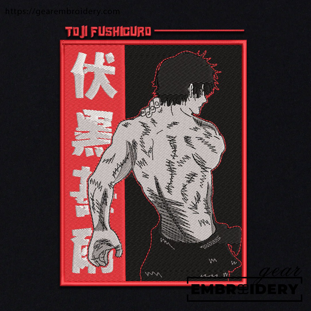 Toji fushiguro Jujutsu Kaisen Anime Embroidered Design Personalized Embroidered T Shirt Sweatshirt Hoodie Clothing JK128