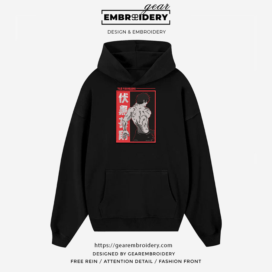Toji fushiguro Jujutsu Kaisen Anime Embroidered Design Personalized Embroidered T Shirt Sweatshirt Hoodie Clothing JK128